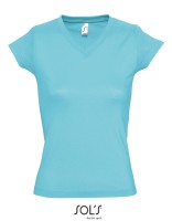 Ladies` V-Neck-T-Shirt Moon