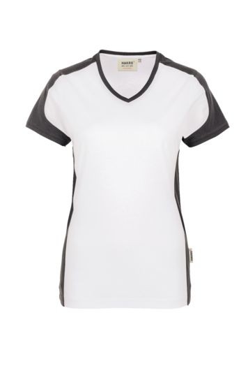 HAKRO Damen V-Shirt Contrast Mikralinar®