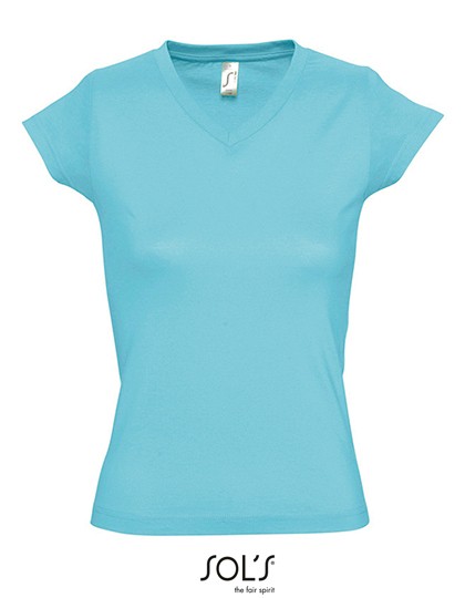 Ladies` V-Neck-T-Shirt Moon