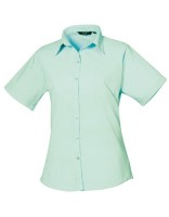 Ladies` Poplin Short Sleeve Blouse